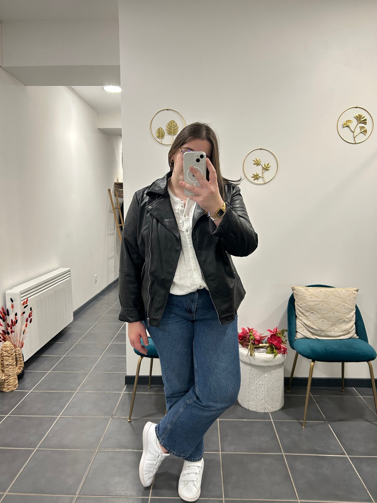 Veste en cuir Jade