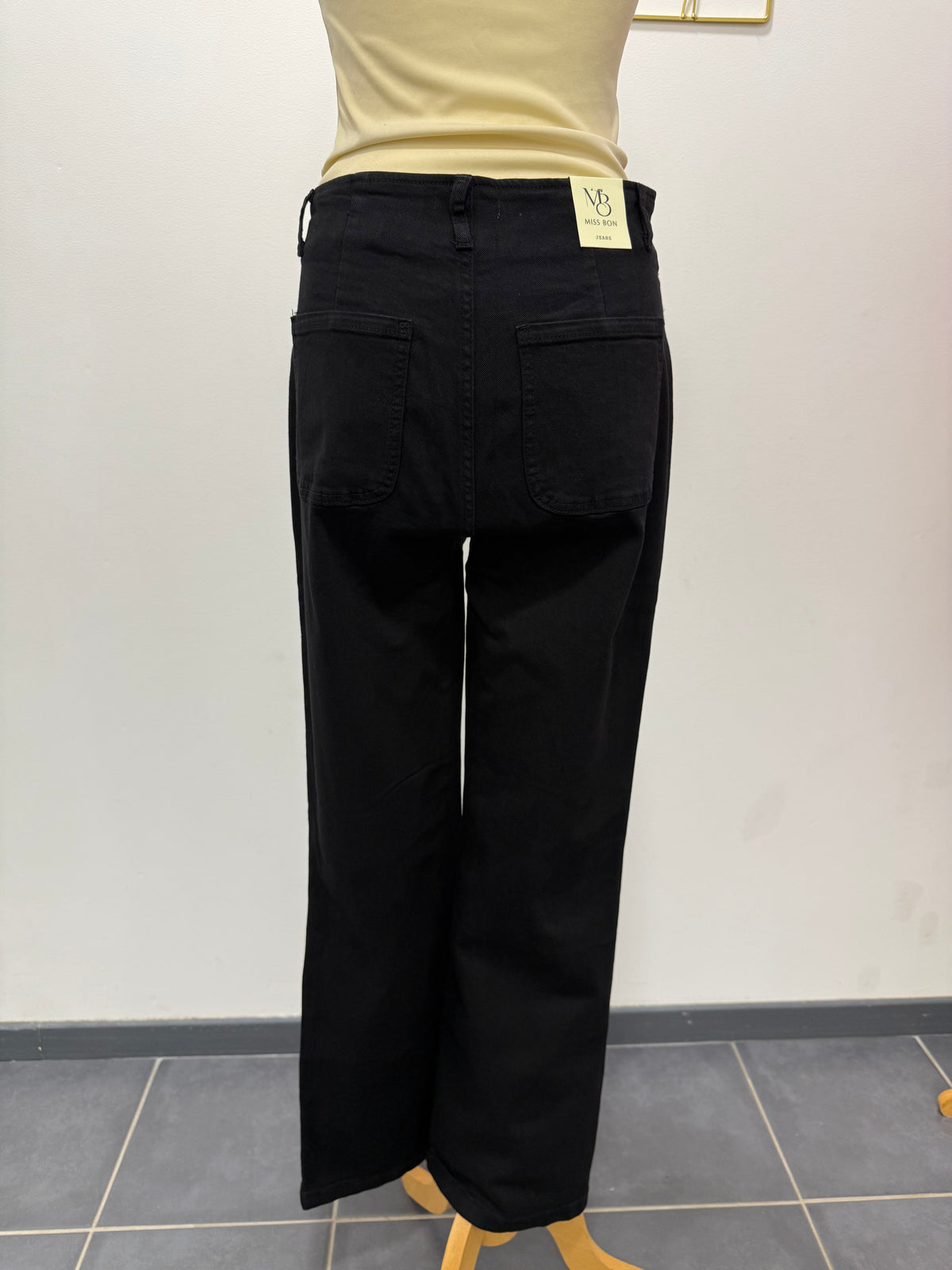Jeans noir wide leg