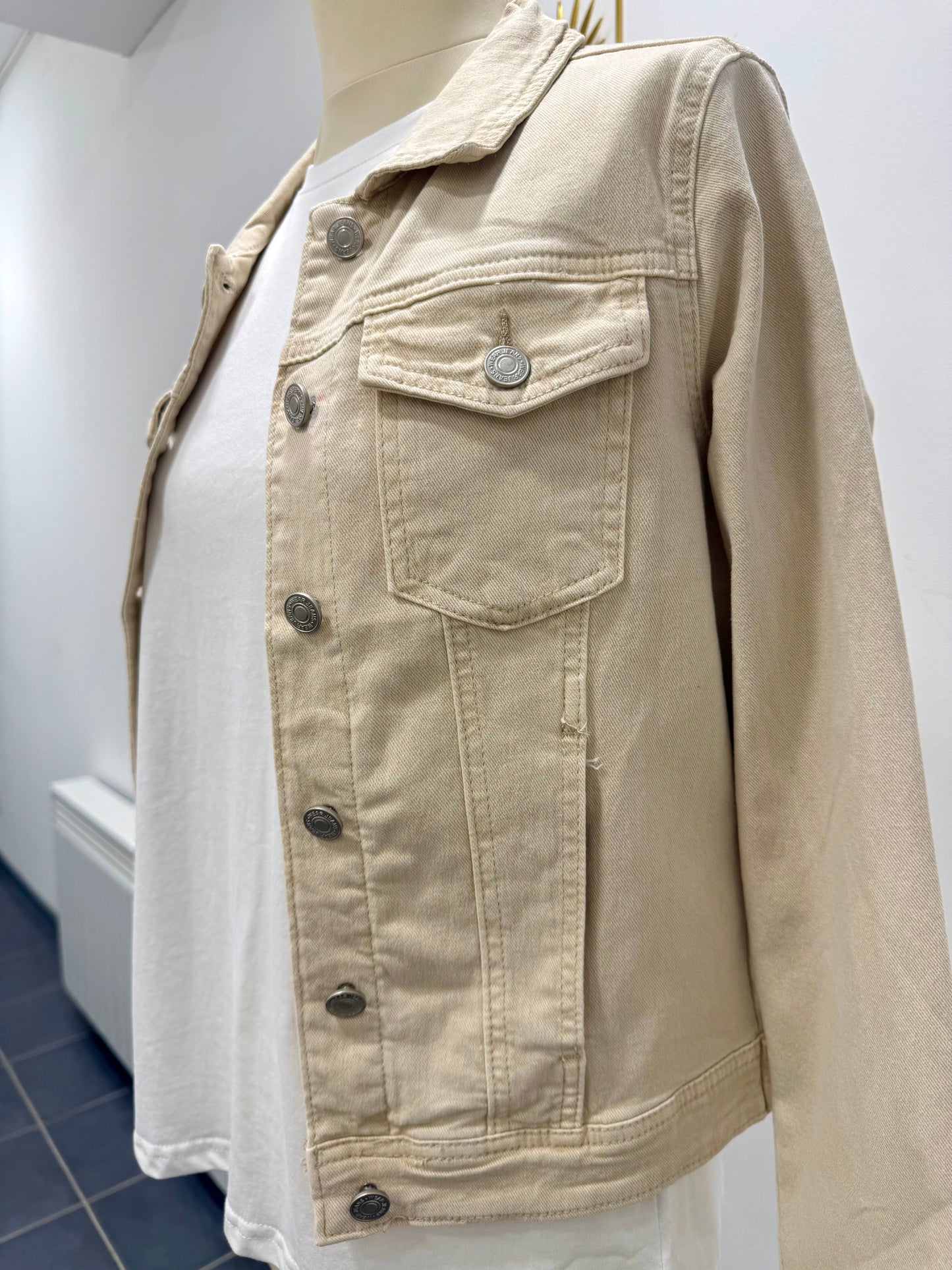 Veste en jean beige