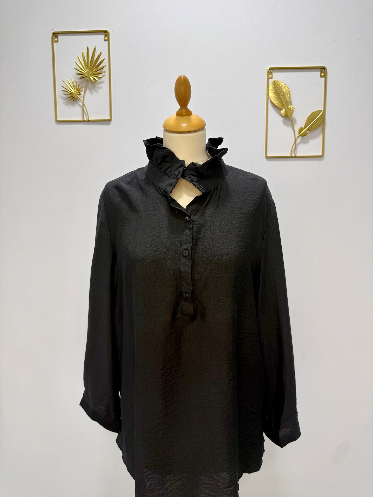 Chemise fluide à col victorien