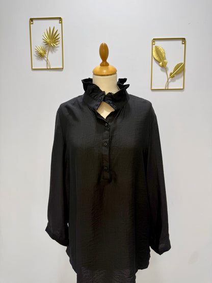Chemise fluide à col victorien