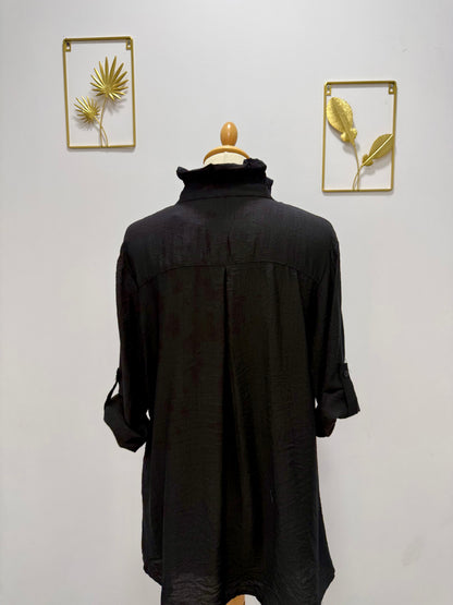 Chemise fluide à col victorien