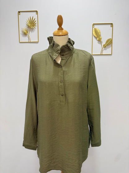Chemise fluide à col victorien