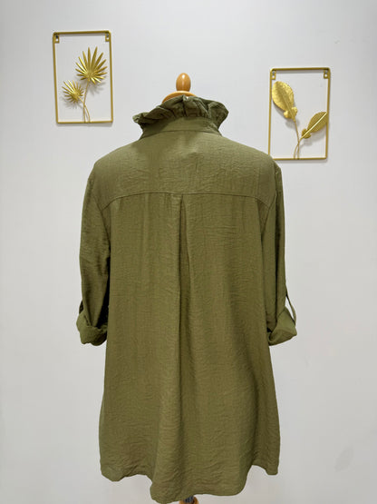 Chemise fluide à col victorien