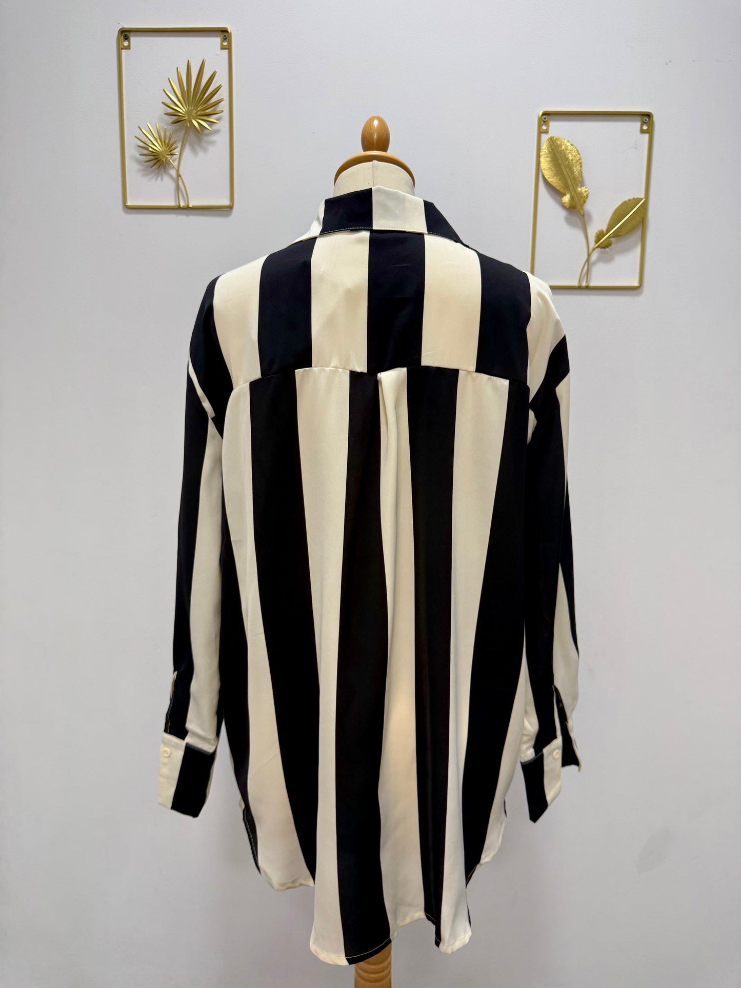 Chemise rayée noire & écrue