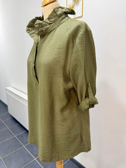 Chemise fluide à col victorien