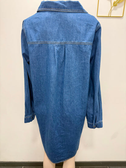 Robe courte en denim