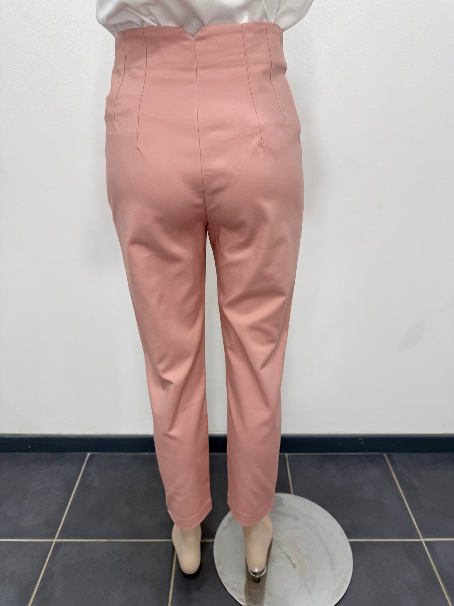 Pantalon rose poudré coupe droite