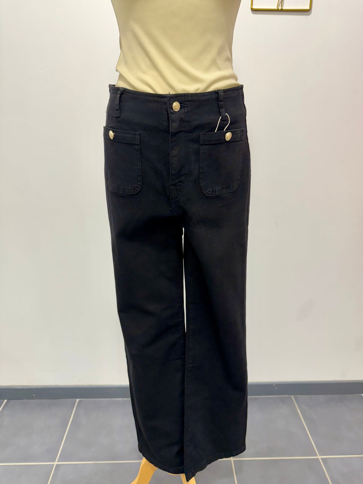 Jeans noir wide leg