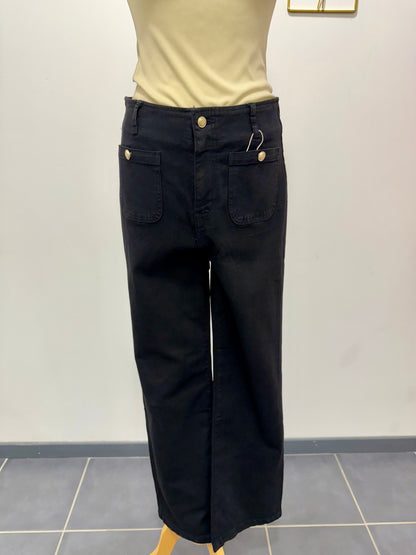 Jeans noir wide leg