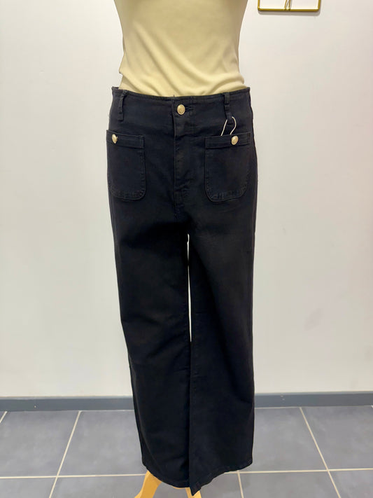 Jeans noir wide leg