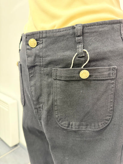 Jeans noir wide leg