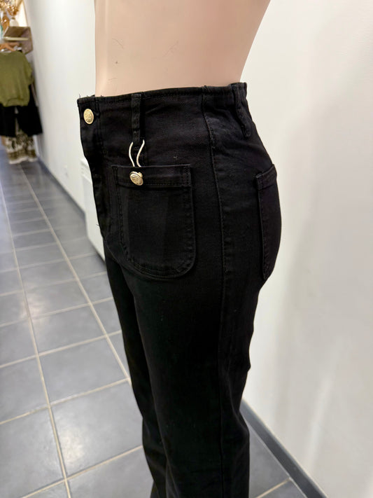 Jeans noir wide leg
